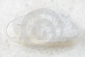 white moonstone (adularia) gemstone on white