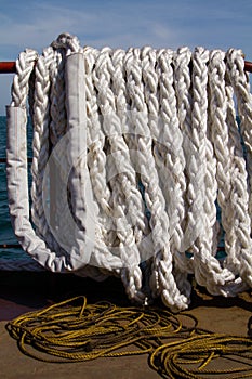 White mooring rope