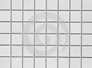 White mosaic tile wall pattern and background seamless