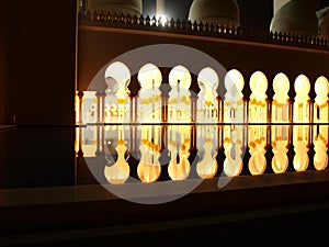 White Mosque in Abu Dabi at the night photo