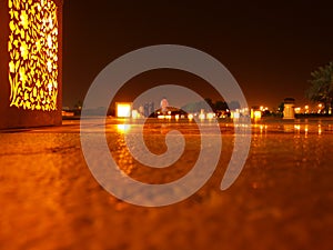 White Mosque in Abu Dabi at the night photo