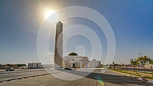 White mosque in Ajman timelapse hyperlapse, United Arab Emirates photo