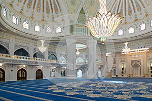 White mosque named after the prophet Muhammad in Chechnya