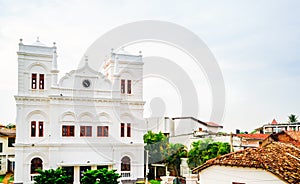 White mosque in the south part of Old town Galle, Sri Lanka