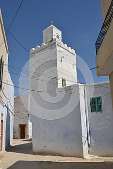 A white mosquee in kairouan  in Tunisia