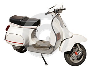 White motor scooter isolated on white