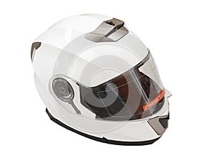 White motorcycle helmet isolated