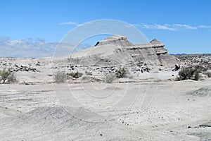 White mountain in desert