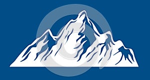 White Mountain outline images. Vector Illustration