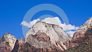 White mountain peaks in zion national park