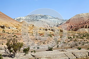 The White mountains in the Aktau mountain range at the Altyn Emel National Park panel, Kazakhstan