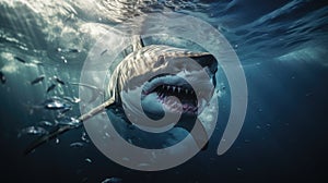 A White Shark in Front