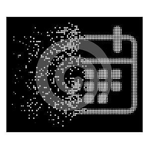 White Moving Dotted Halftone Calendar Month Icon