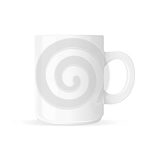White mug blank on white background.