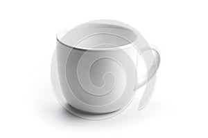 White mug isolated on white background. Generative AI