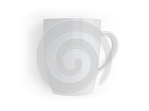 White mug isolated on white background vector mock up