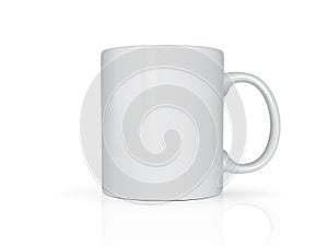 White mug isolated on white background vector mock up