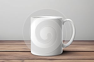 White Mug Mockup, Coffee Cup Template, Coffeecup with Copy Space, Mug Mockup on Light Background photo