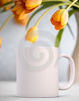 White Mug Mockup - Easter theme. Perfect for businesses selling mugs, just overlay your quote or design on to the image