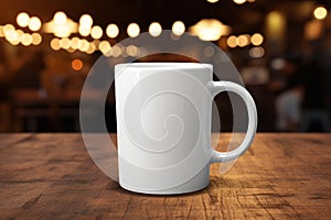 White mug mockup. Illustration AI Generative