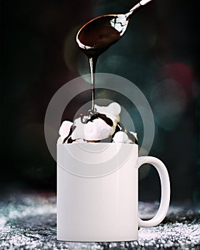 White Mug Mockup - winter theme