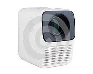 White multimedia home projector isolated