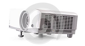 White multimedia projector isolated on white background