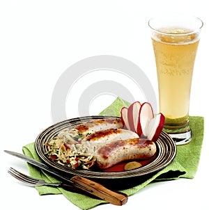 White Munich Sausages and Beer