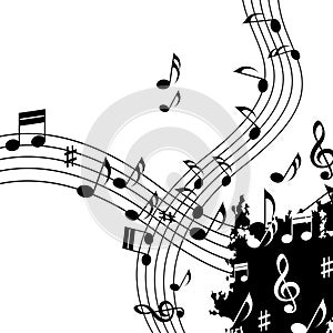 White Music Background Shows Classical Jazz And Tune photo