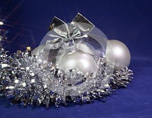 White nacreous glass New Year ball