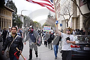 White Nationalist and Anti-Facist Groups Brawl In Downtown Berkeley California