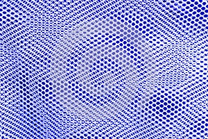 White net on blue fabric background