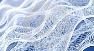 White netting fabric texture close up