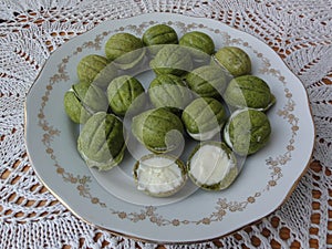 White nettle nuts cream cookies and cakes