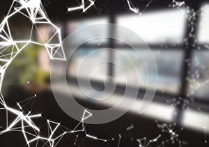 White network against blurry window