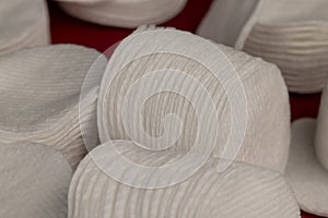 white new cosmetic discs made of cotton