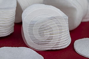 white new cosmetic discs made of cotton