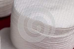 white new cosmetic discs made of cotton