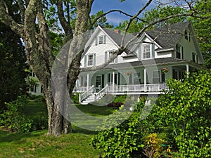 White New England house