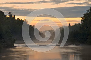 White Night on the River Pana. Kola Peninsula. Pan