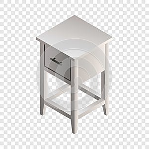 White night stand icon, isometric style