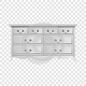 White nightstand mockup, realistic style