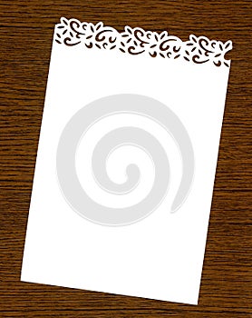 White Note Paper with Handmade Fancy Cutout Border