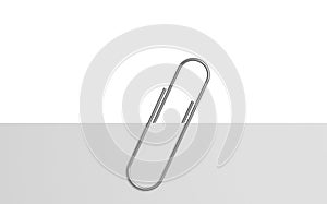 White note paper and paper binder clip isolated on white background for office business concept, attached to paper. 3d