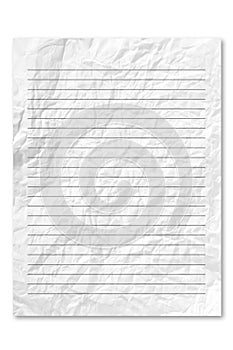 White note paper on white background.