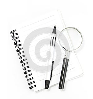 White notebook isolated on white photo