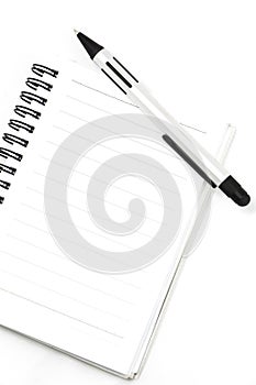 White notebook isolated on white photo