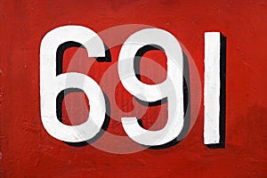 Number 691 against red background