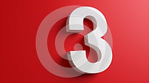 The White Number Three.AI generated image
