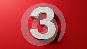 The White Number Three.AI generated image